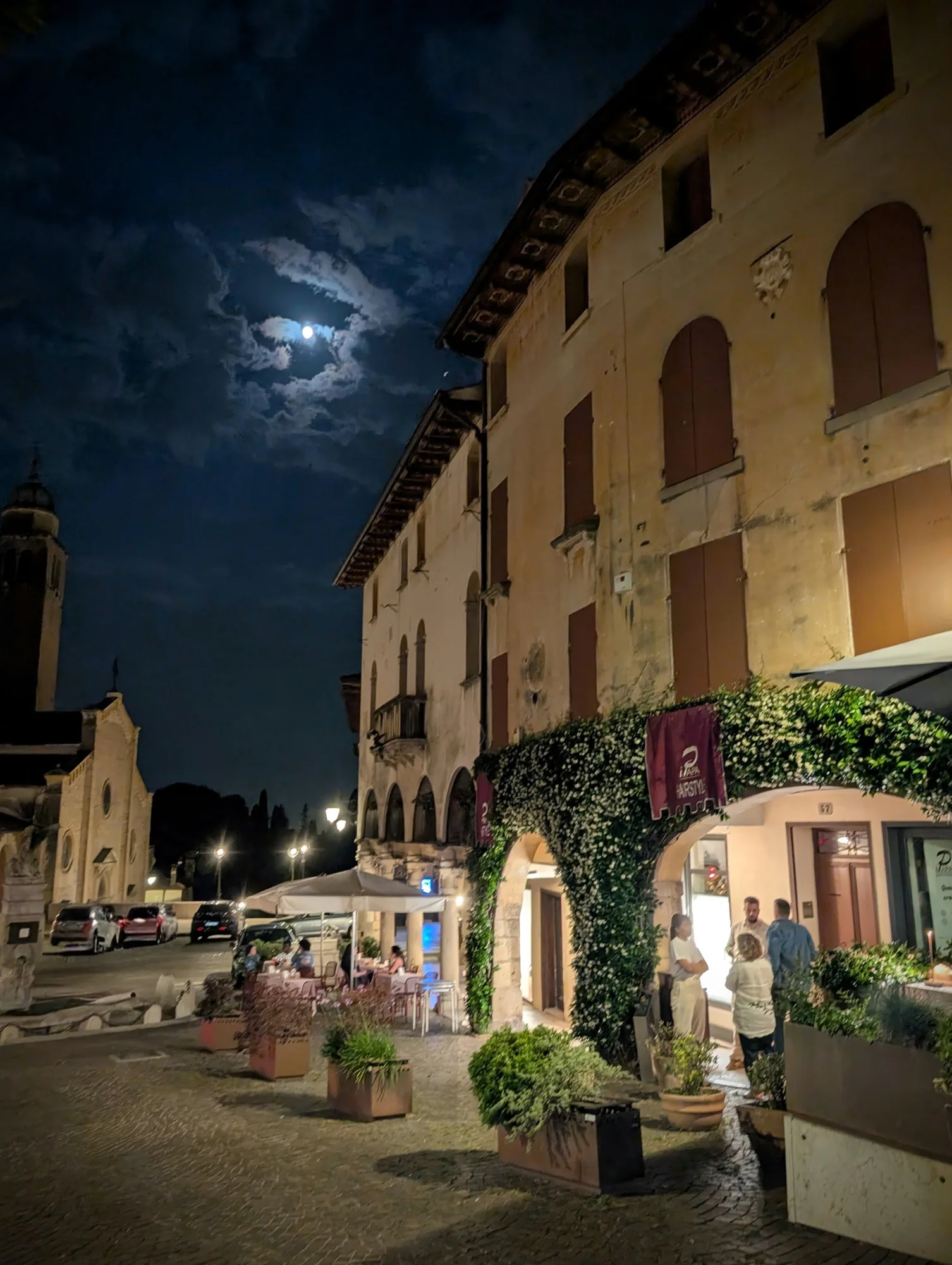 A moonlit piazza in Umbria